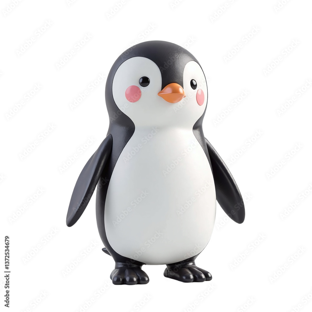 Fototapeta premium Cute cartoon penguin illustration, perfect for children's books, websites, and other projects.