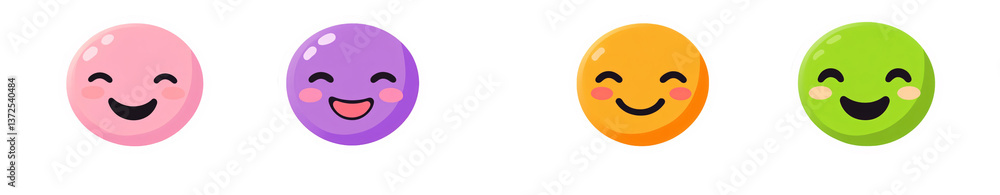 happy face smiley icons in shades of purple, orange, pink, and green on a transparent background happy face smiley icons in shades of purple, orange, pink, and green on a transparent background