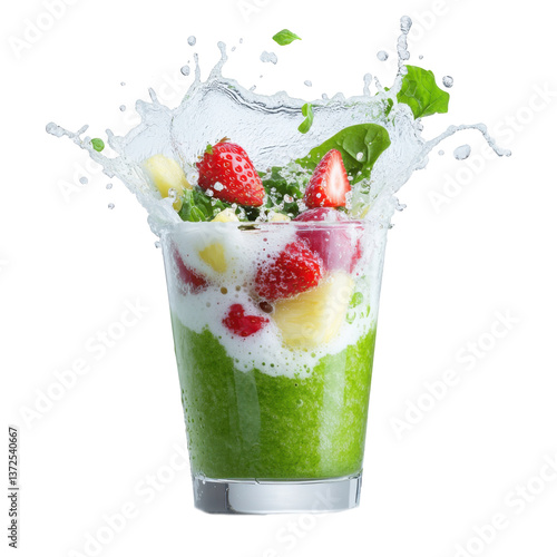 cocktail with strawberry and mint