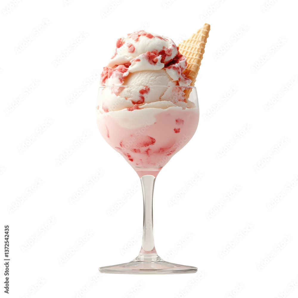 Ice cream sundae in a cocktail glass Ice cream sundae in a cocktail glass