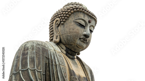 Japanese Buddha statue isolated on transparent