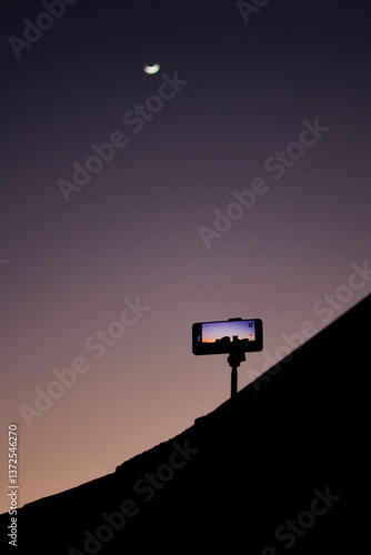 silhouette of a Mobile