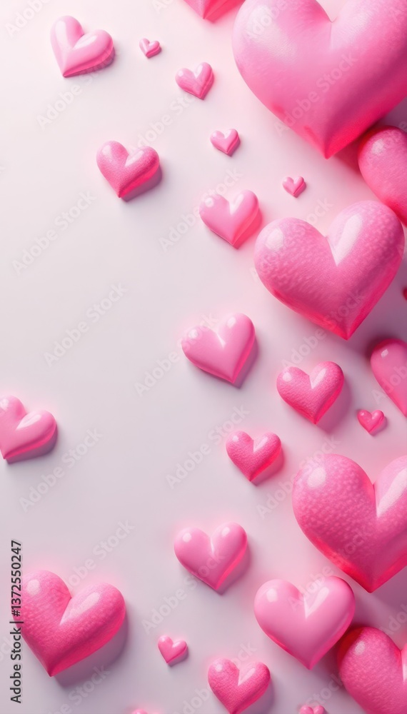 Obraz premium Abstract pink heart pattern, spring pastel background, delicate, anniversary, wallpaper