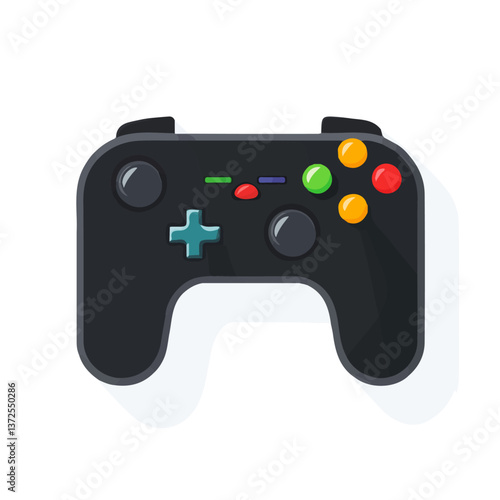 Flat vector joystick, minimalist design, isolated on a white background.

