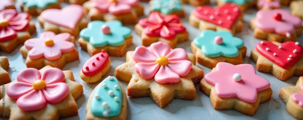 Tiny cookies with intricate designs and tiny sugar decorations, intricate, illustration, baking Tiny cookies with intricate designs and tiny sugar decorations, intricate, illustration, baking