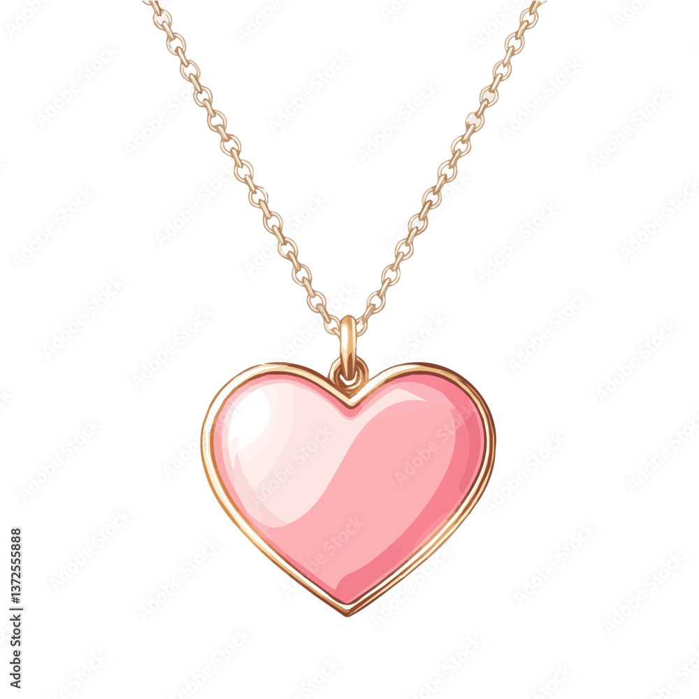 Flat vector heart-shaped pendant with gold chain, minimalist design, isolated on a white background.
Flat vector heart-shaped pendant with gold chain, minimalist design, isolated on a white background.