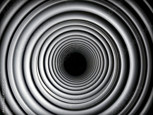 Obraz na płótnie A large, circular image with a hole in the center. The image is made up of many small circles, creating a sense of depth and movement. Scene is mysterious and intriguing w salonie