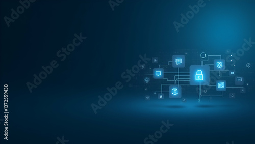 Minimalist Wallpaper Design: Abstract Digital Icons & Streamlined Elements for Instant Secure Online Money Transfers - Perfect for Fintech Integration & Corporate Text Overlays