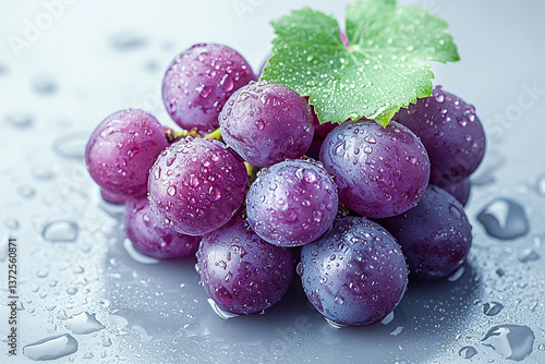 Wallpaper Mural grapes on a white background. Generative AI Torontodigital.ca