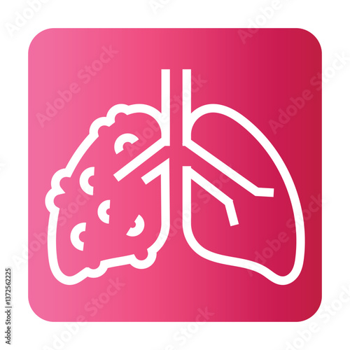 copd lungs black line icon for digital and print projects.