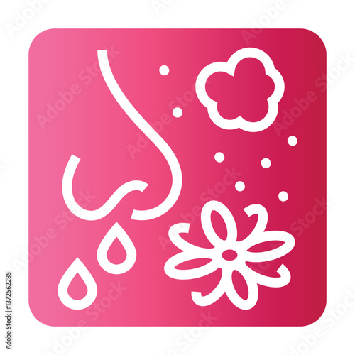 allergy black line icon for digital and print projects.