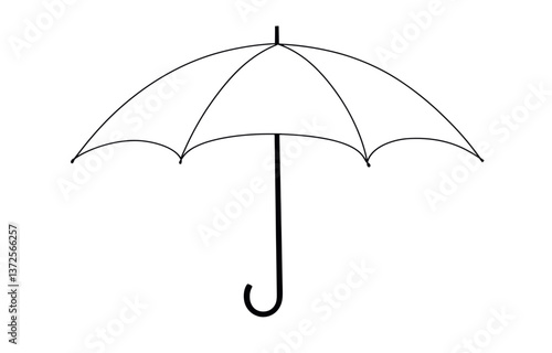 black umbrella isolated on white