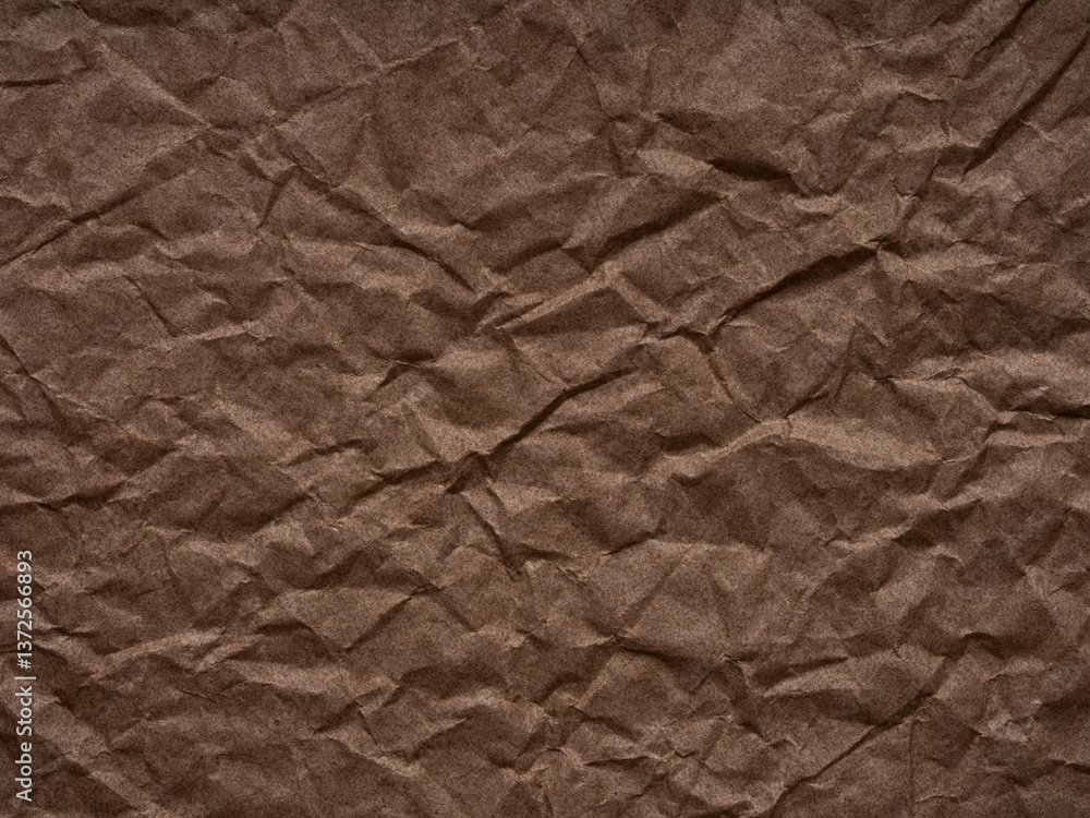Shades of cocoa and coffee blend in the crumpled texture, evoking warmth and the comfort of simplicity