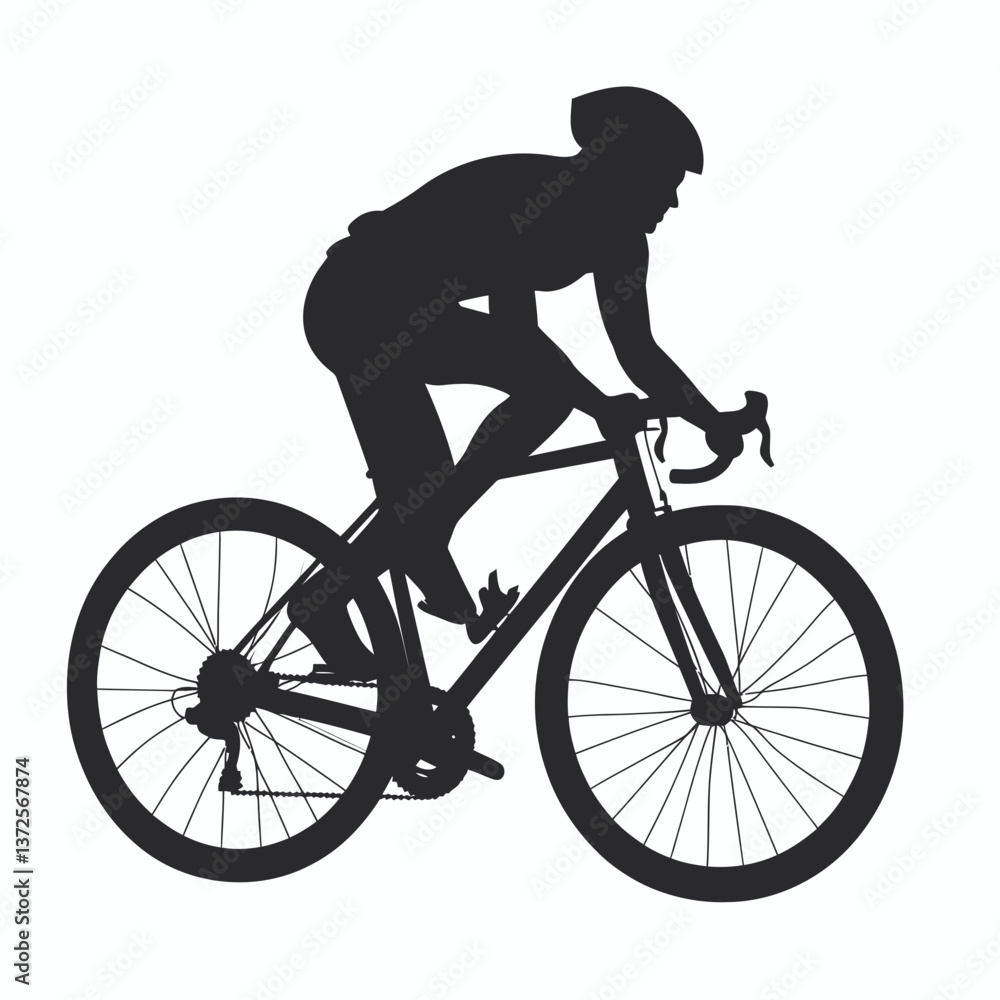 Fototapeta premium silhouette of a cyclist