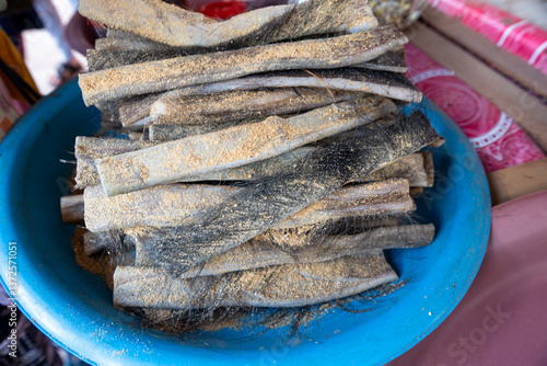 Salted buffalo hide for cooking