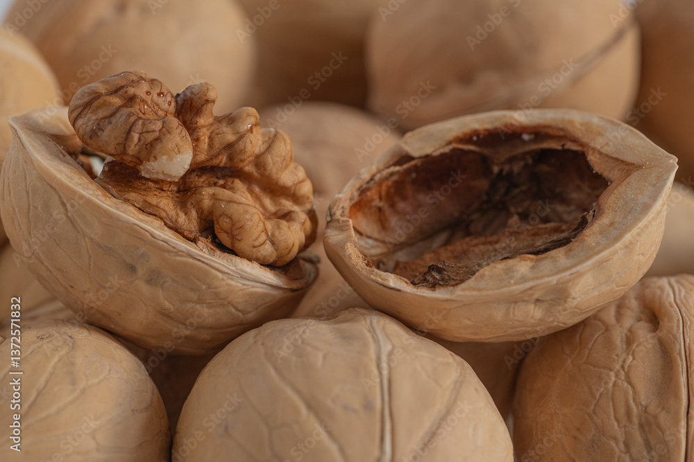 Fototapeta premium split walnut on other nuts
