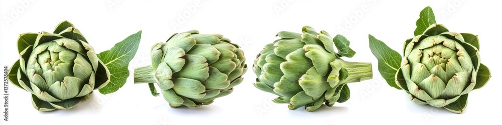 Fototapeta premium Fresh, Vibrant Artichoke Heads