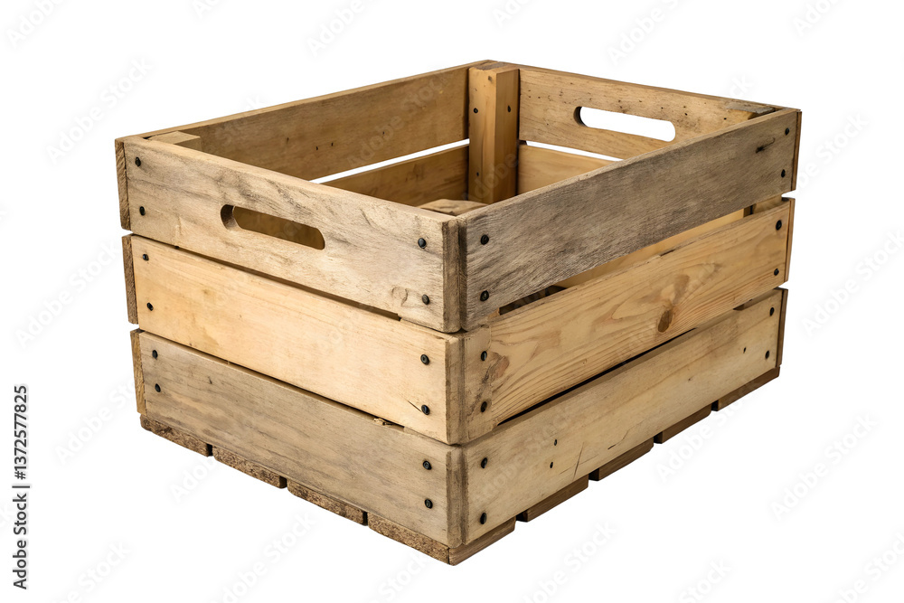 Simple wooden container made of light wood. Simple wooden container made of light wood.