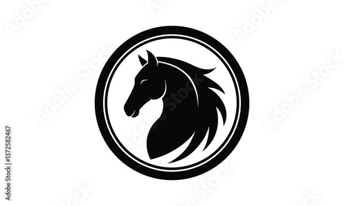 Horse Head Black Circular Frame