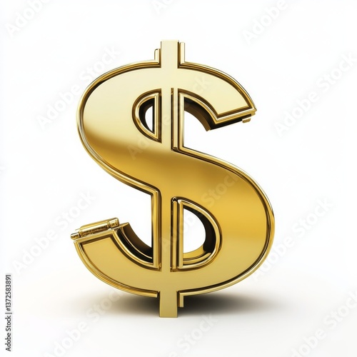 Golden Dollar Sign Symbol Representing Wealth And Prosperity In Finance And Investment