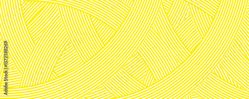 Pasta background, spaghetti abstract geometric pattern. Macaroni yellow poster. Wavy abstract pattern. Pasta vector illustration