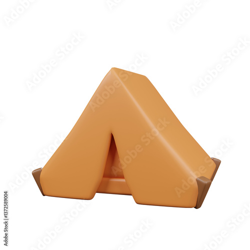 3D Camping Tent Icon – Outdoor Adventure and Summer Camping