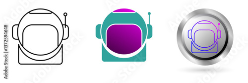 Astronaut Helmet Icon represents space technology innovation, planetary exploration. Ideal for astronomy education, science applications etc.