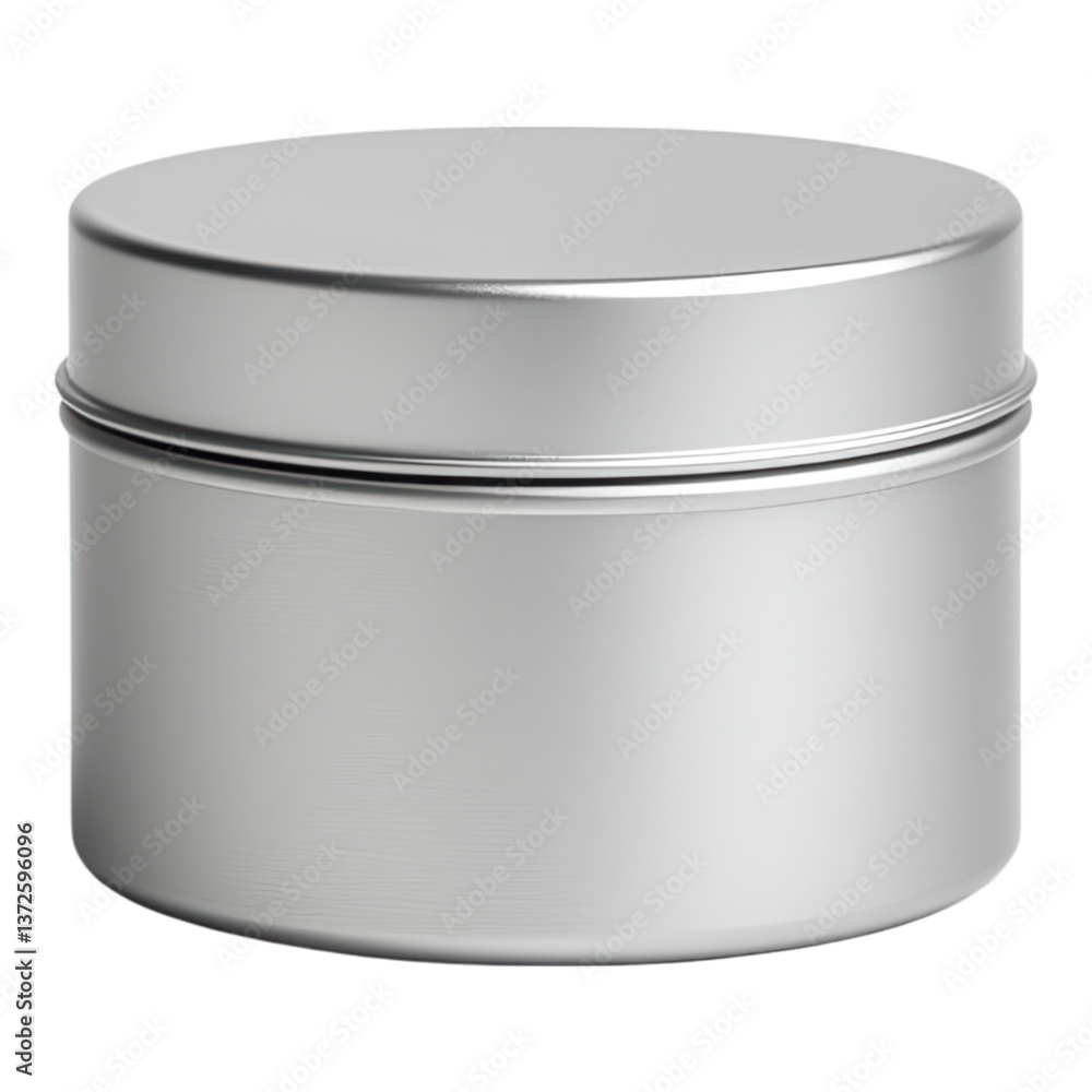 Silver Metal Tin Container Mockup Perfect for Branding and Packaging Designs Ideal for Creams Cosmetics or Food Storage Silver Metal Tin Container Mockup Perfect for Branding and Packaging Designs Ideal for Creams Cosmetics or Food Storage