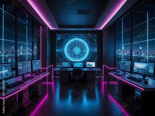 futuristic interior of a modern office