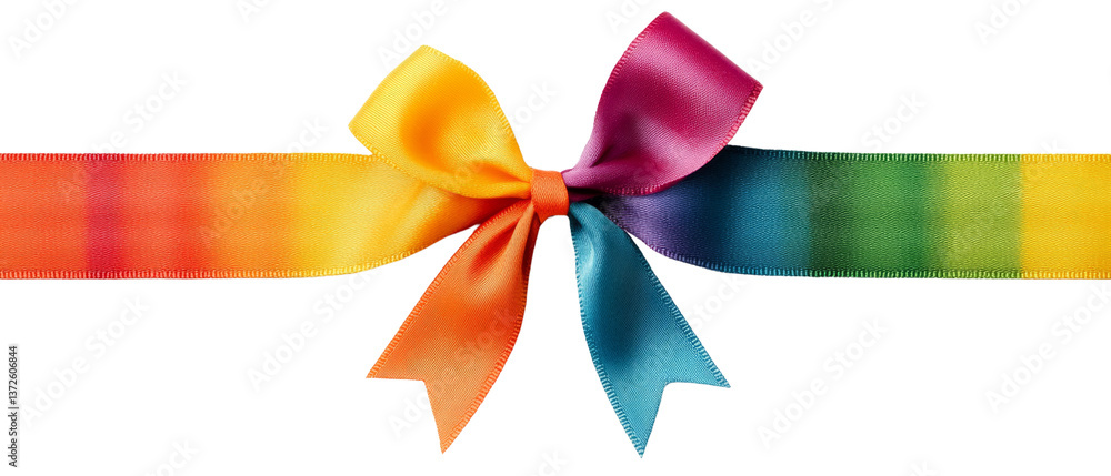 Pride month celebration ribbon bow on a transparent background graphic environment Pride month celebration ribbon bow on a transparent background graphic environment