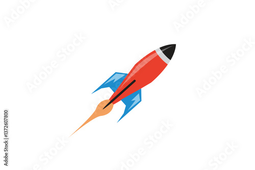 A Rocket vector image made by adobe illustrator.