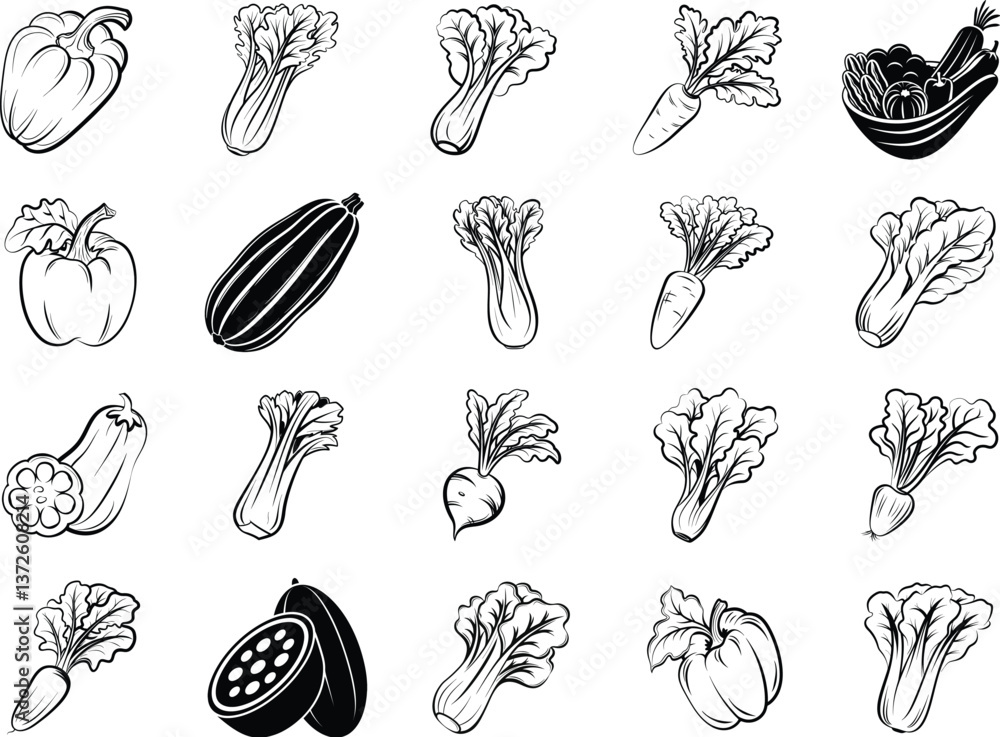 Fototapeta premium Vegetable Svg Bundle