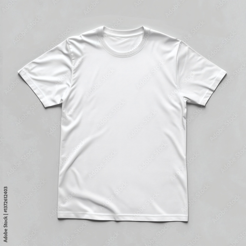 Minimalist Mockup of White T-Shirt Laid Flat on White Surface Showcasing Clean Design and Smooth Fabric, Perfect for Customization and Branding Minimalist Mockup of White T-Shirt Laid Flat on White Surface Showcasing Clean Design and Smooth Fabric, Perfect for Customization and Branding