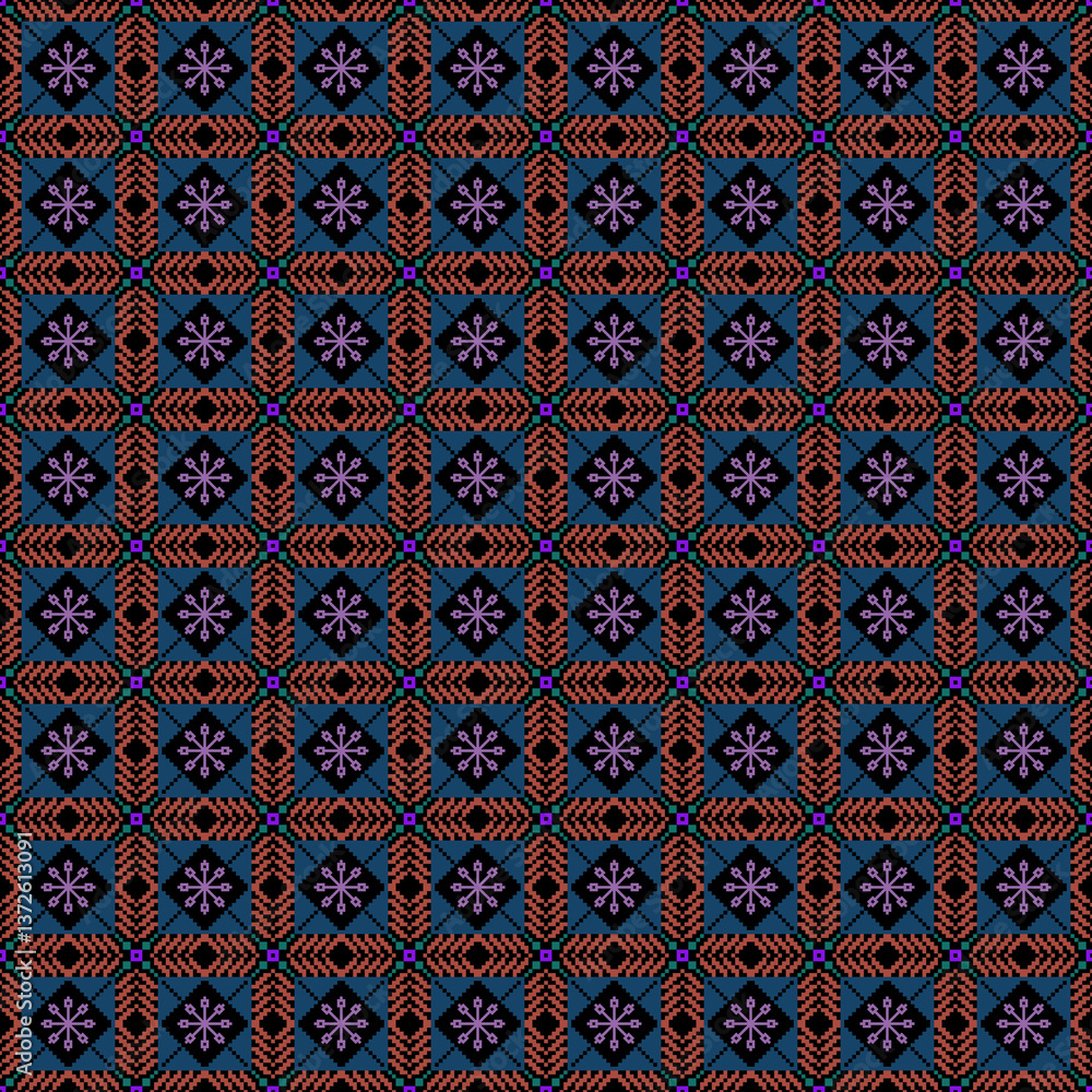 Fototapeta premium Beautiful retro seamless pattern design by geometric 