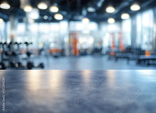 Wallpaper Mural A light gray marble countertop in the foreground with an out-of-focus gym interior background Torontodigital.ca