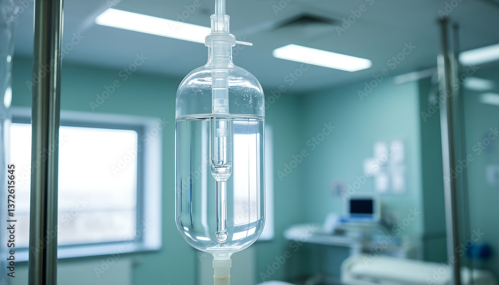 Close-Up of IV Drip in Clean Hospital Setting Close-Up of IV Drip in Clean Hospital Setting