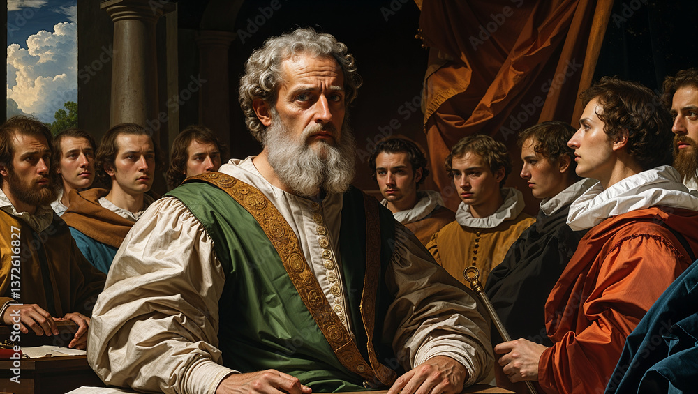 Fototapeta premium Wise Philosopher in Deep Thought