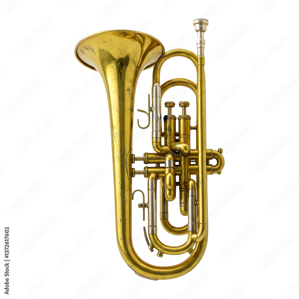 Fototapeta premium Antique Brass Alto Horn Musical Instrument Relic
