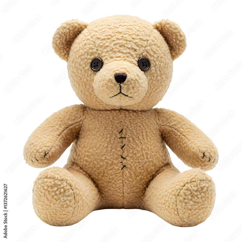 Obraz premium A Plush, Button-Eyed Teddy Bear Antique Curiosity