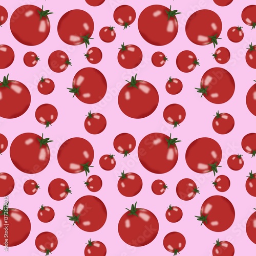 Seamless pattern of tomato images