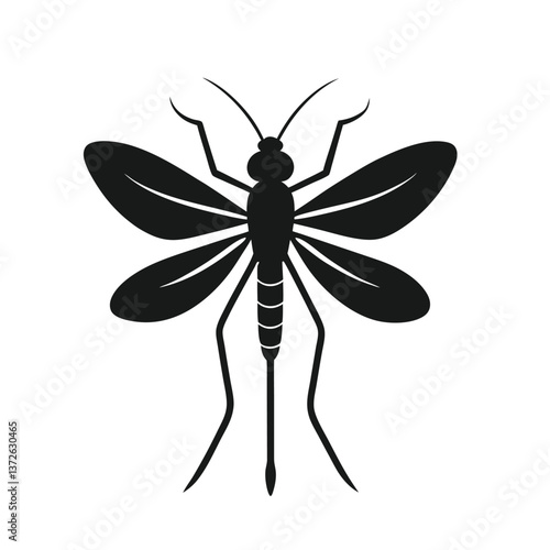 flat and minimalist mayfly insects icon of silhouette.eps