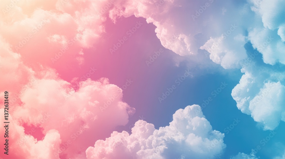 Vibrant Sky Background with Soft Colorful Clouds Blending Shades of Pink and Light Blue Vibrant Sky Background with Soft Colorful Clouds Blending Shades of Pink and Light Blue