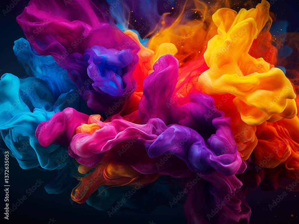 Fototapeta premium Free-flowing color and moving pigments building natural beauty with fluid harmony