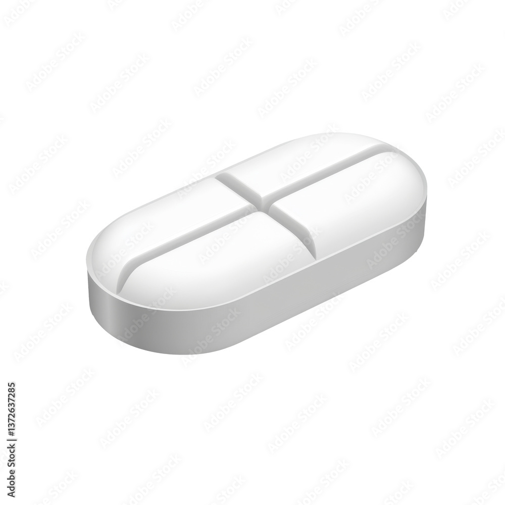single circular white pill centered on bright transparency background, symbolizing health and wellness single circular white pill centered on bright transparency background, symbolizing health and wellness