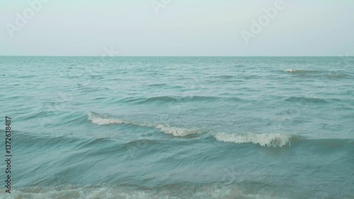 Summer seascape South of Thailand beautiful waves, blue sea water in sunny day. 
