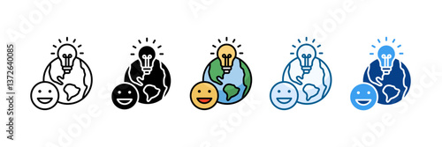 Earth Energy Icon Set Multiple Style Collection