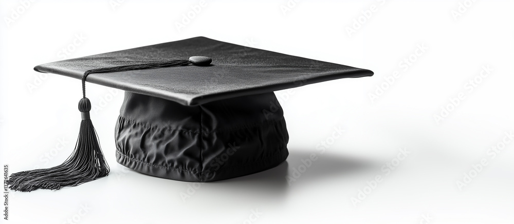 Graduation cap isolated on white background.
