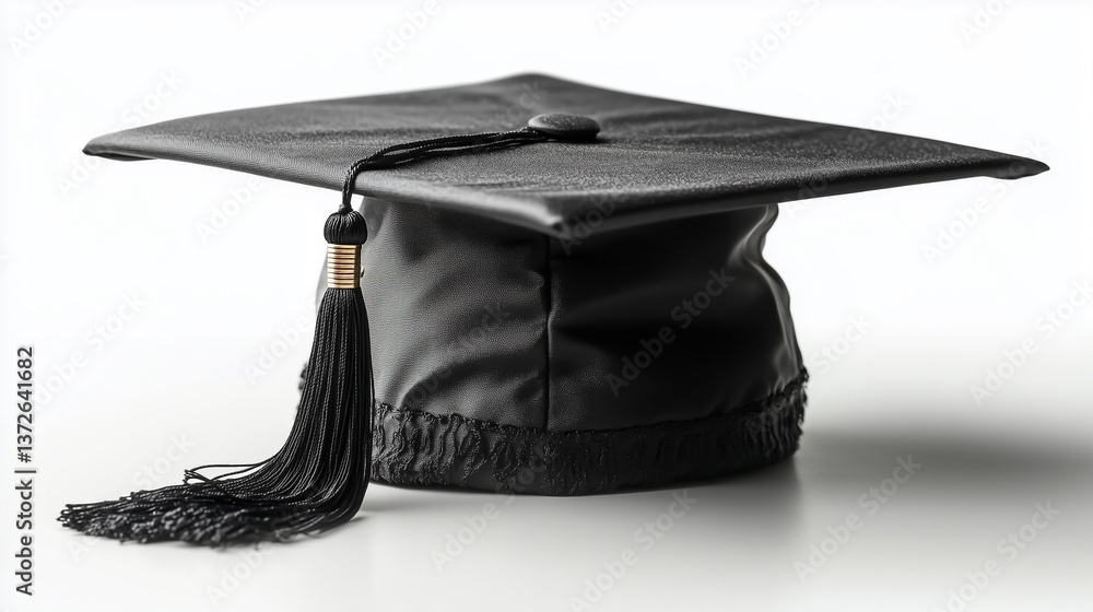Graduation cap isolated on white background.