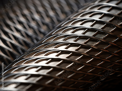 Engine-turned metal with guilloche patterns reflecting light in precise geometric decorative finish