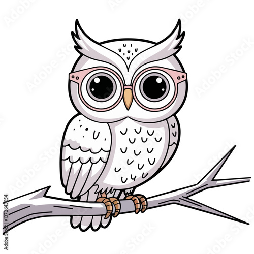 owl bird sitting on branch